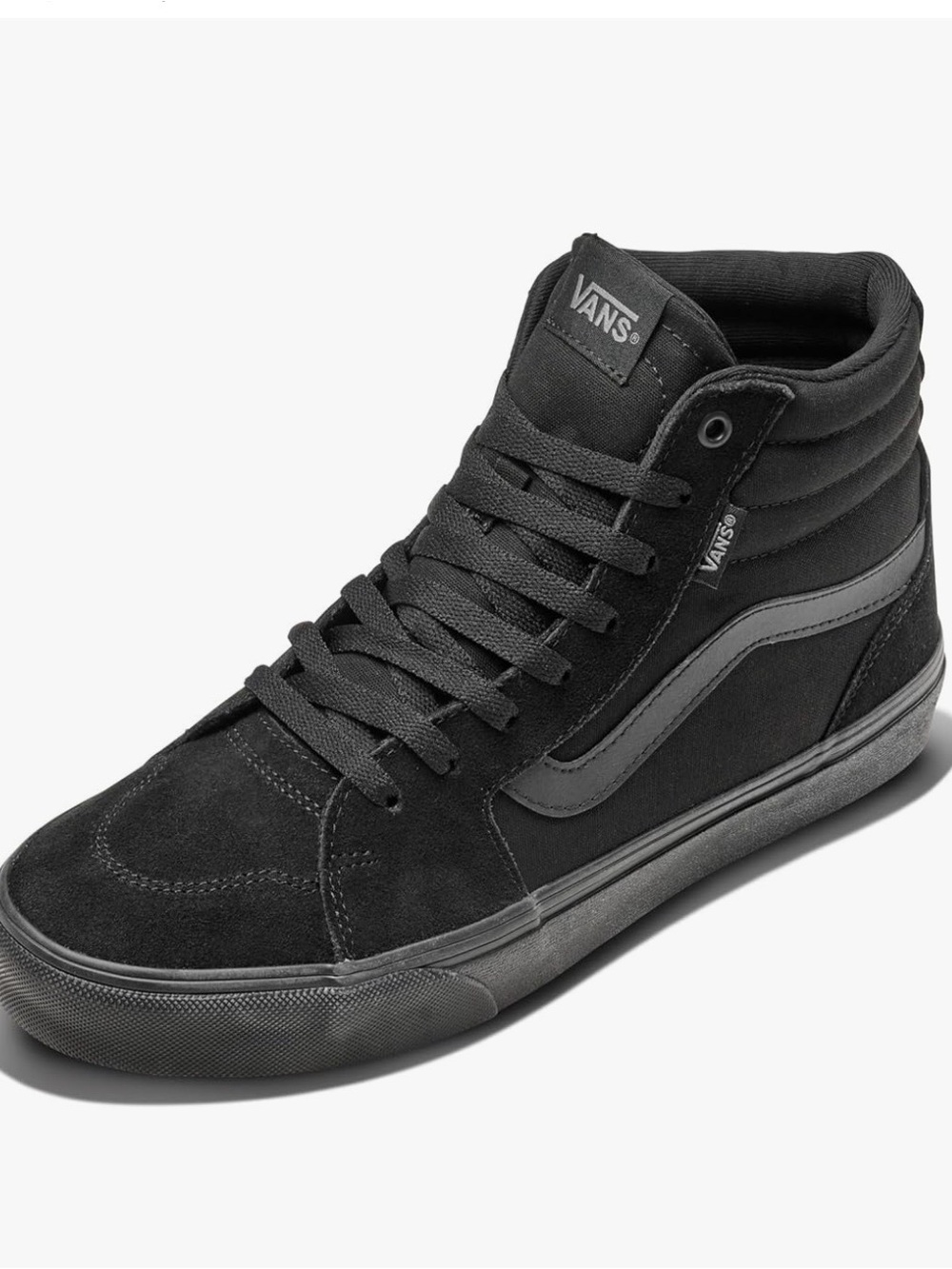 Vans Black High-Top Skate Shoe with Side Stripe